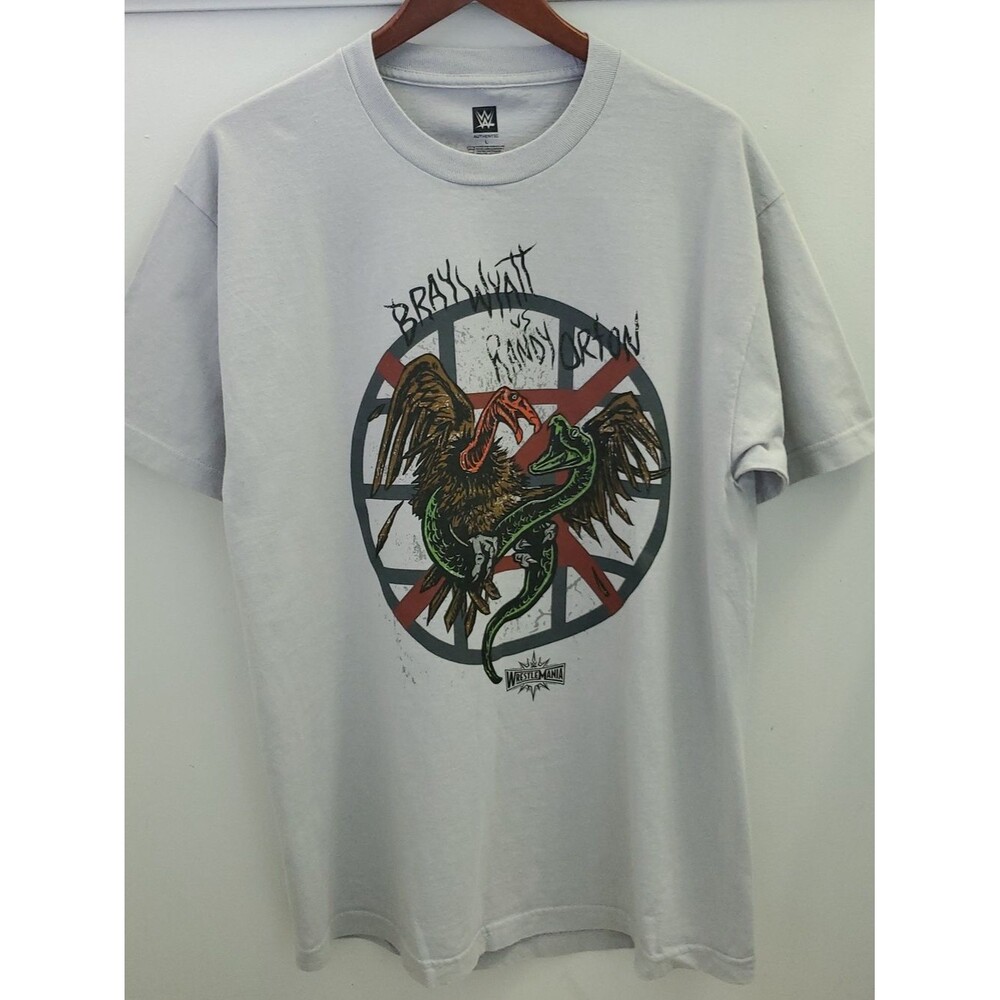 WWE Gray Graphic T-Shirt - Viper & Vulture Bray Wyatt VS Randy Orton Size Large